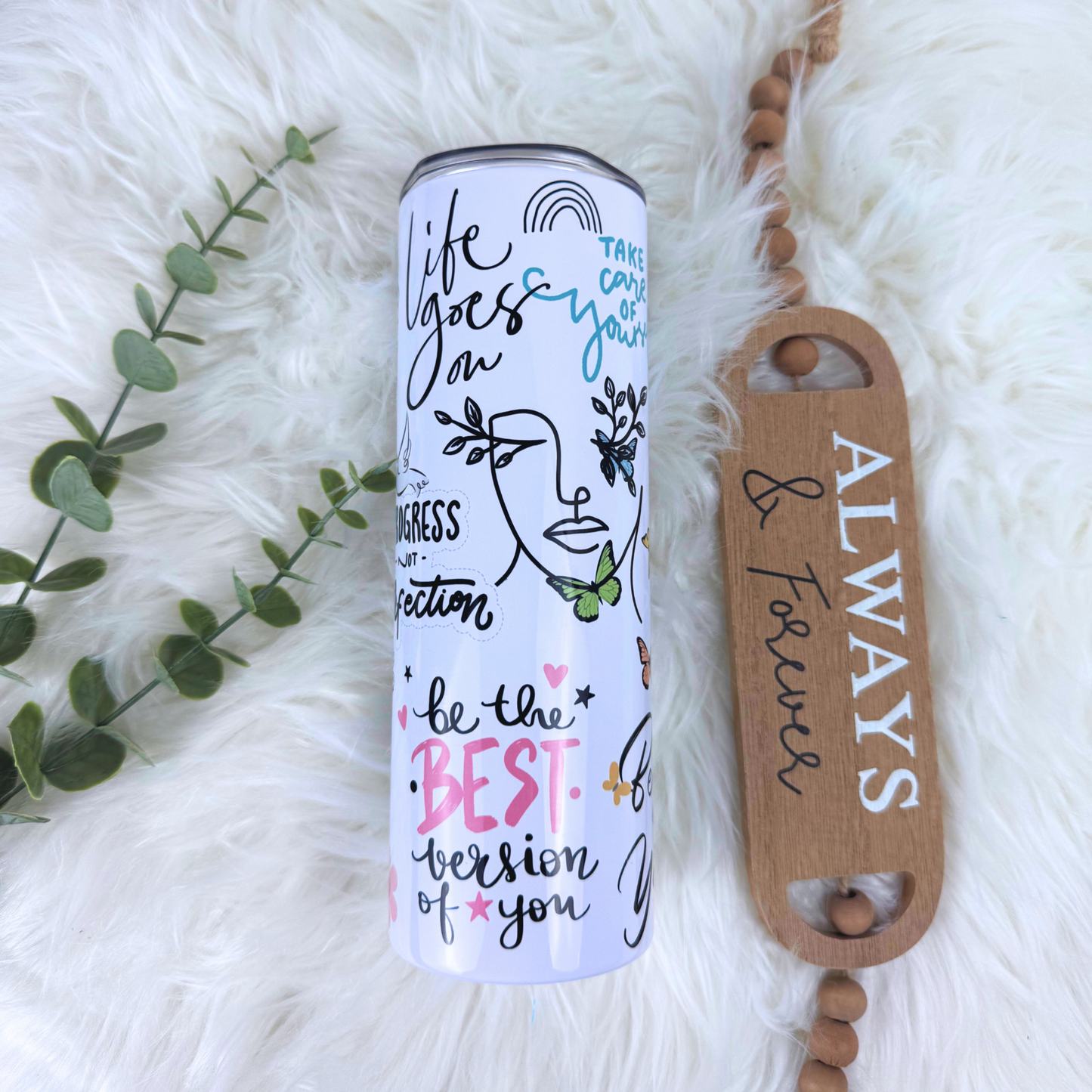 20 oz Skinny Stainless Steel Tumbler – Double Wall & Insulated