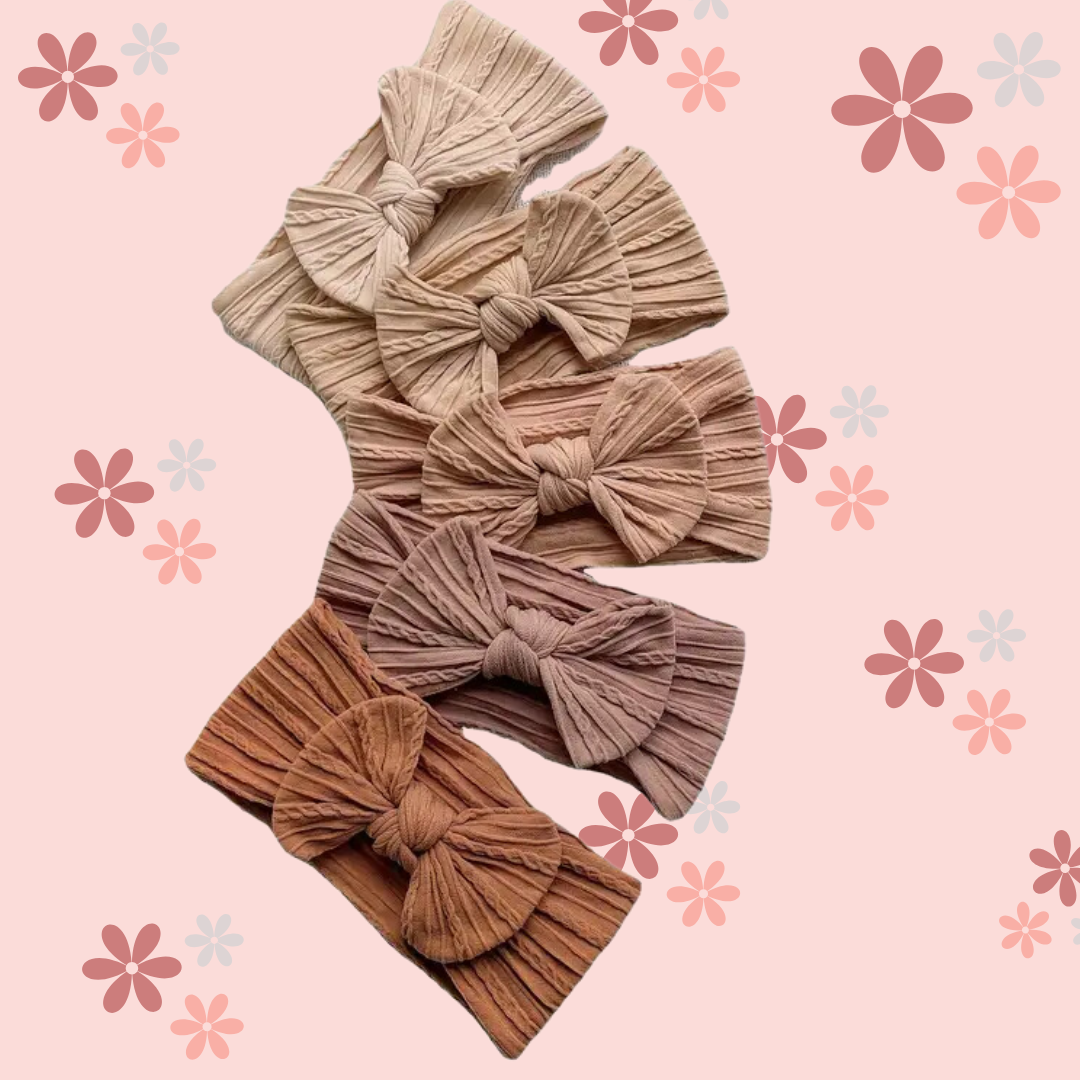 6pcs Cute Bow Hairbands - Baby Girls Elastic Wide-Brimmed Headbands, Soft and Comfortable for Everyday Wear