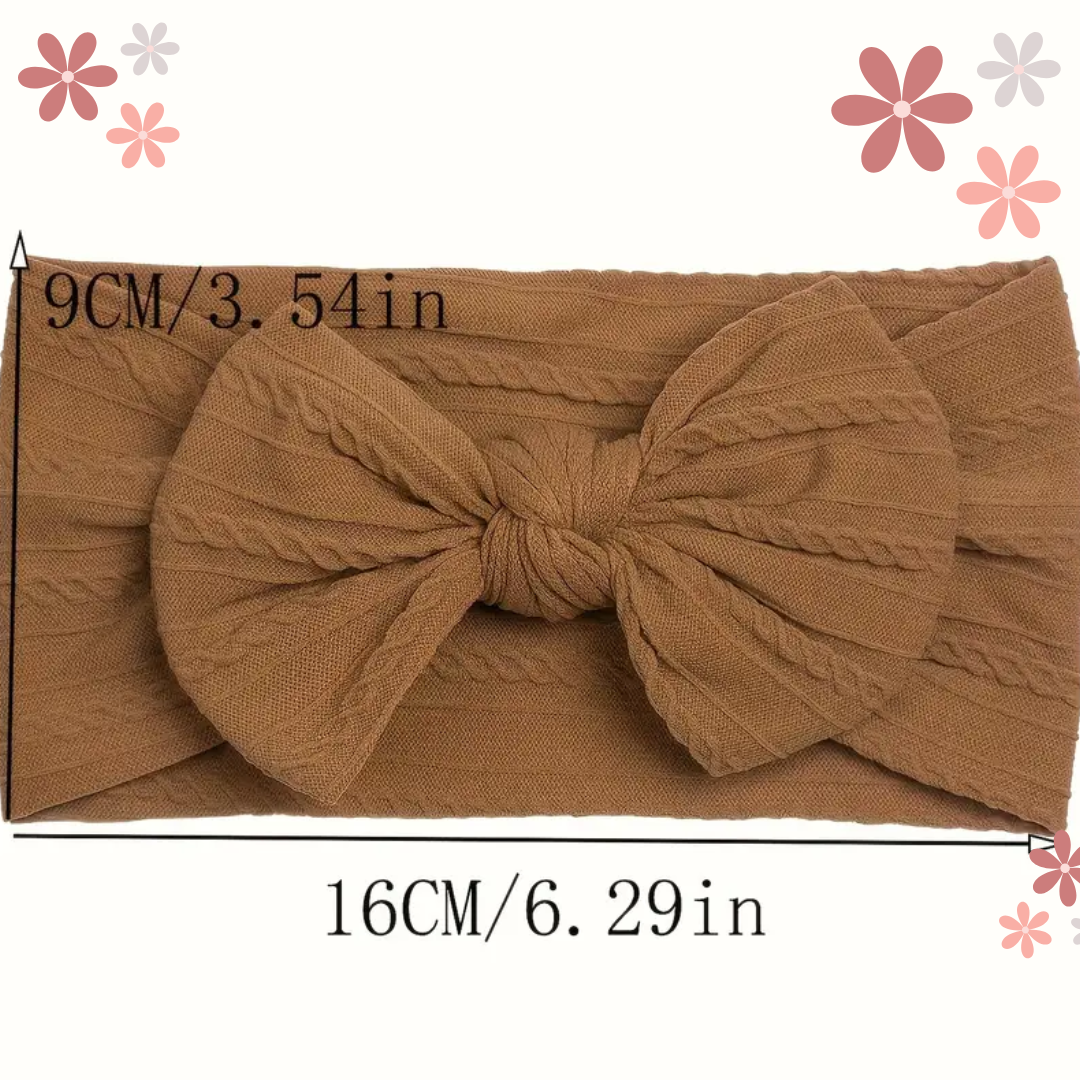 6pcs Cute Bow Hairbands - Baby Girls Elastic Wide-Brimmed Headbands, Soft and Comfortable for Everyday Wear