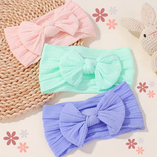 6pcs Cute Bow Hairbands - Baby Girls Elastic Wide-Brimmed Headbands, Soft and Comfortable for Everyday Wear"