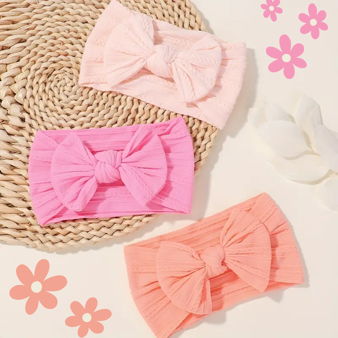 6pcs Cute Bow Hairbands - Baby Girls Elastic Wide-Brimmed Headbands, Soft and Comfortable for Everyday Wear"