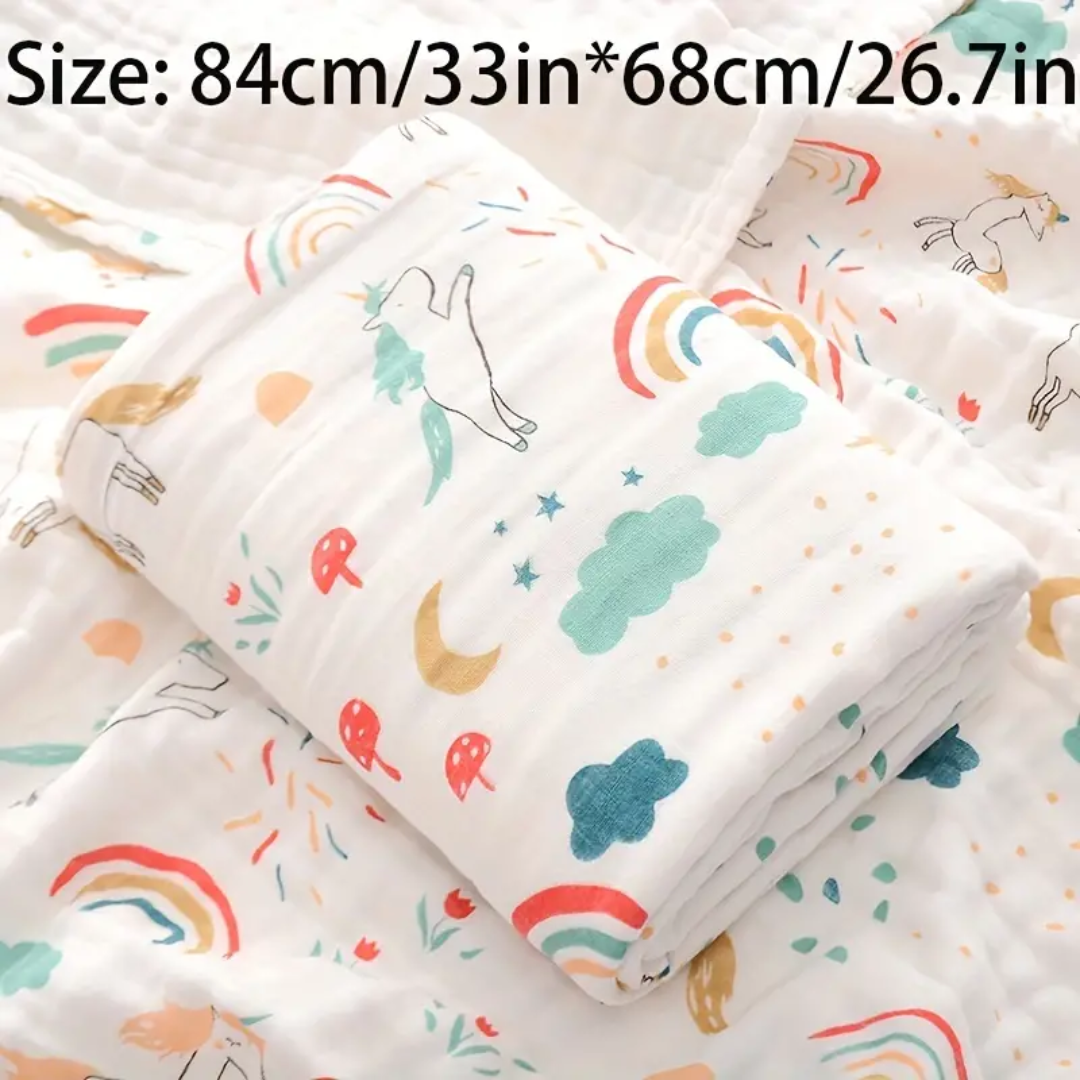 Ultra-Soft 4-Layer Gauze Baby Bath Towel - Super Absorbent & Gentle for Sensitive Skin