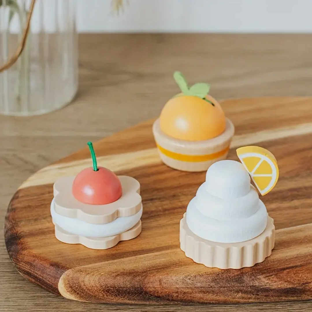 Pretend Play Wooden Tea Set - Afternoon Tea Kitchen Toy, Tea Ceremony Set for Kids