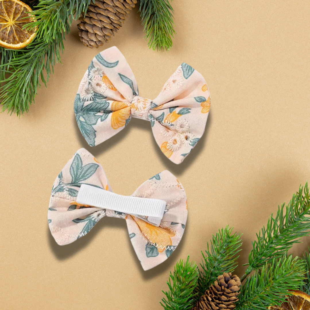 10pcs Cute Lady Hair Clip, Bow Fabric Print Hair Accessories For Baby Girls