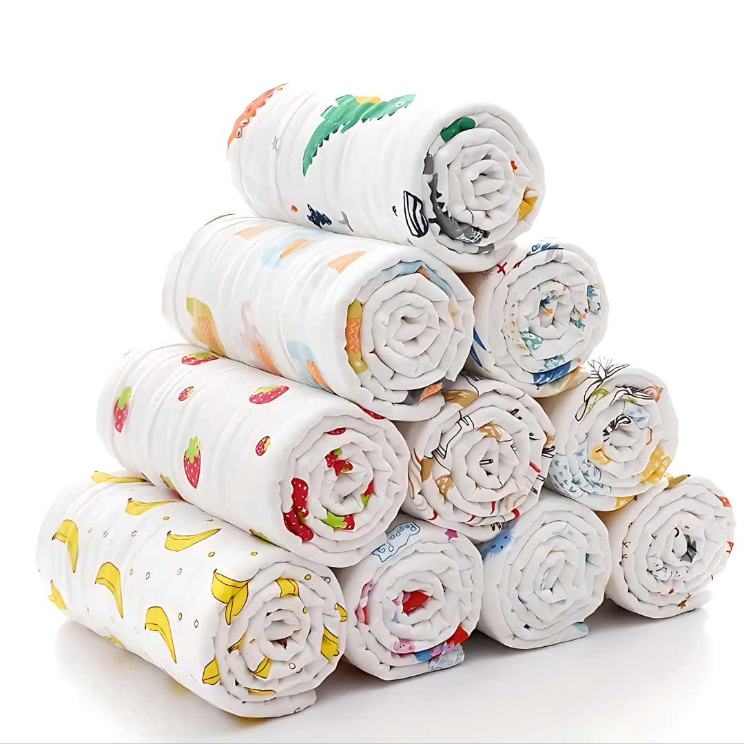 Ultra-Soft 4-Layer Gauze Baby Bath Towel - Super Absorbent & Gentle for Sensitive Skin