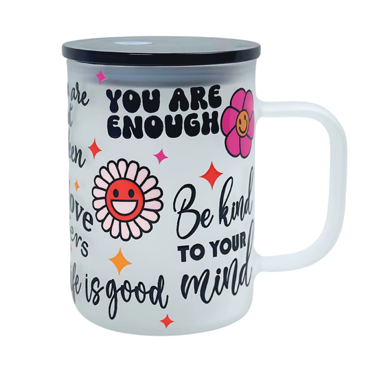 17 oz Glass Mug with Handle – Durable & Stylish Drinking Cup