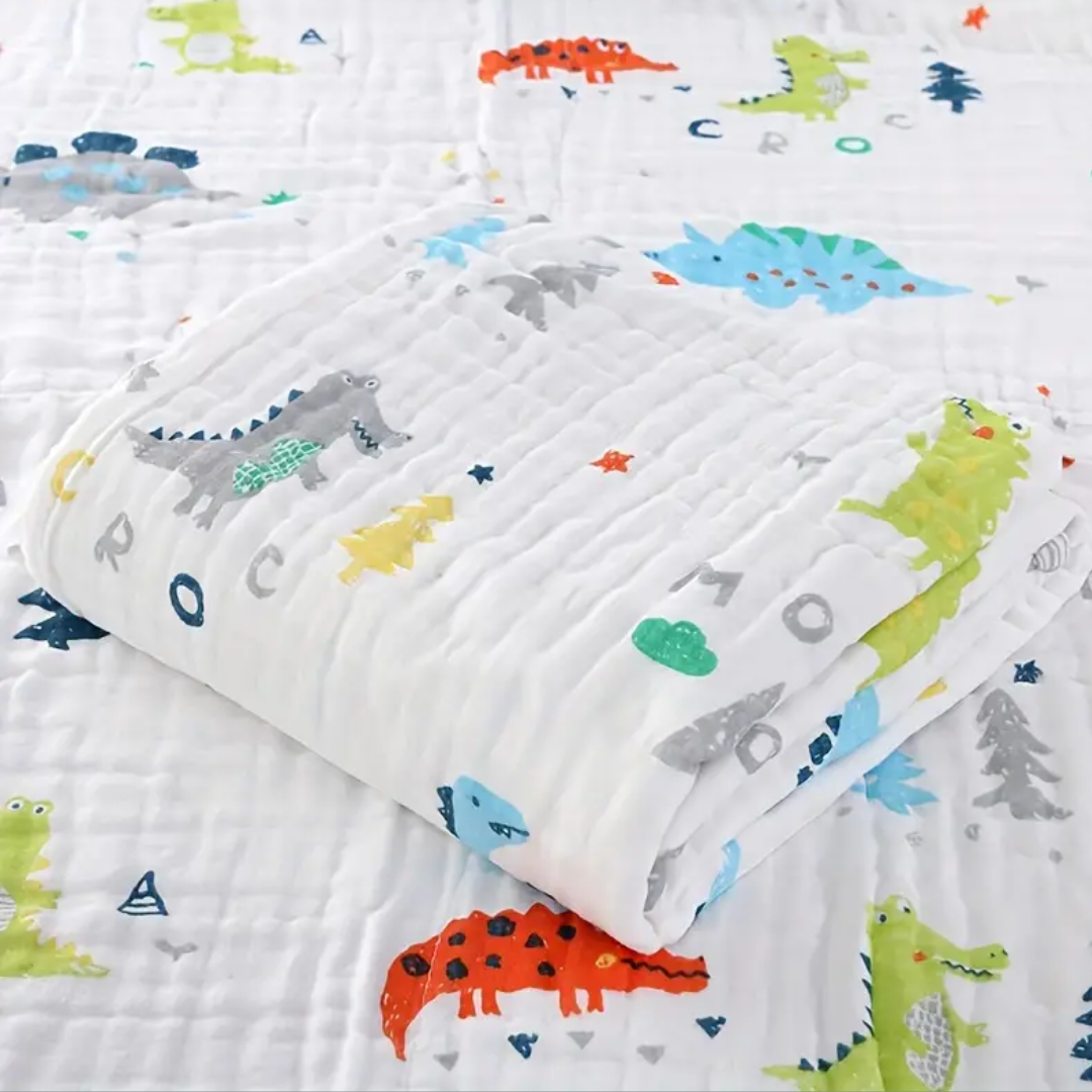 Ultra-Soft 4-Layer Gauze Baby Bath Towel - Super Absorbent & Gentle for Sensitive Skin