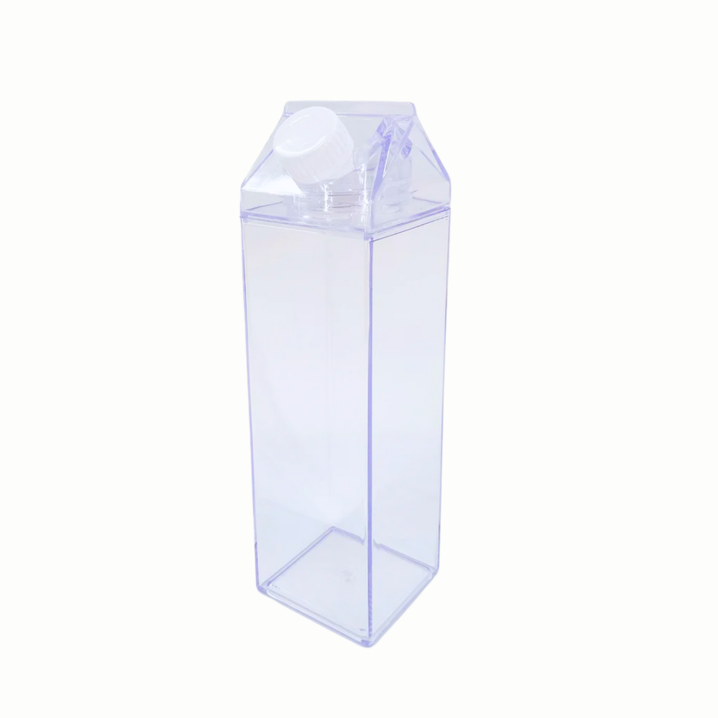 Clear BPA-Free Square Sports Tumbler – 500ml Acrylic Water Bottle, Milk Carton Style