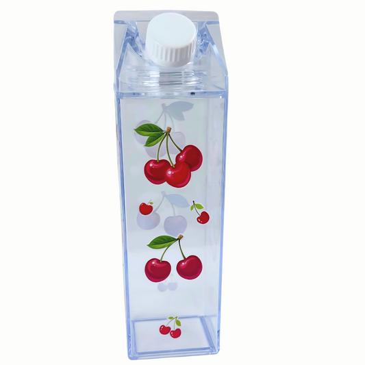 Clear BPA-Free Square Sports Tumbler – 500ml Acrylic Water Bottle, Milk Carton Style