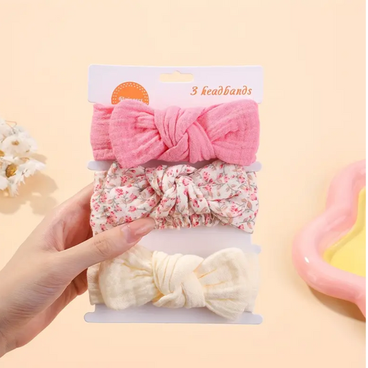 3pcs Cute Bunny Ear Bow Headbands for  baby Girls!