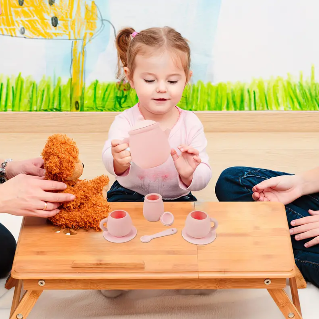 7-Piece Silicone Tea Set - 100% Food Grade, BPA-Free, Soft & Flexible Tableware, Perfect for Christmas, Halloween, Thanksgiving, New Year's & Valentine's Day Gifts