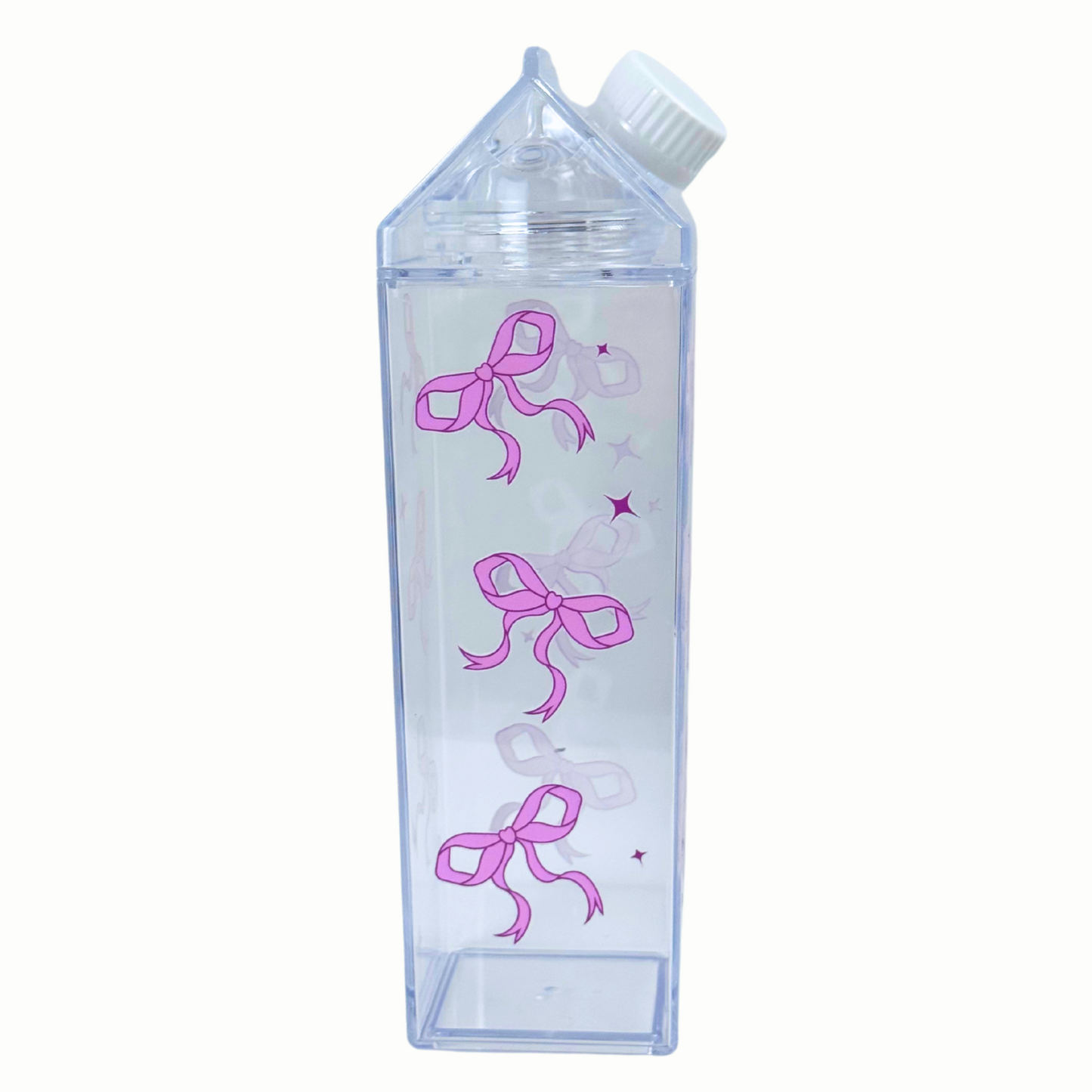 Clear BPA-Free Square Sports Tumbler – 500ml Acrylic Water Bottle, Milk Carton Style