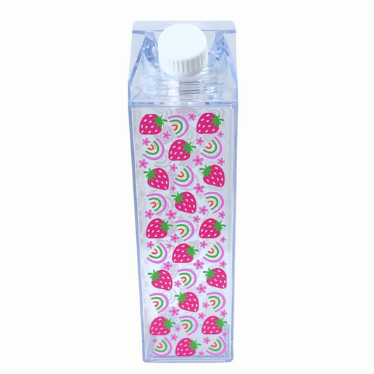 Clear BPA-Free Square Sports Tumbler – 500ml Acrylic Water Bottle, Milk Carton Style
