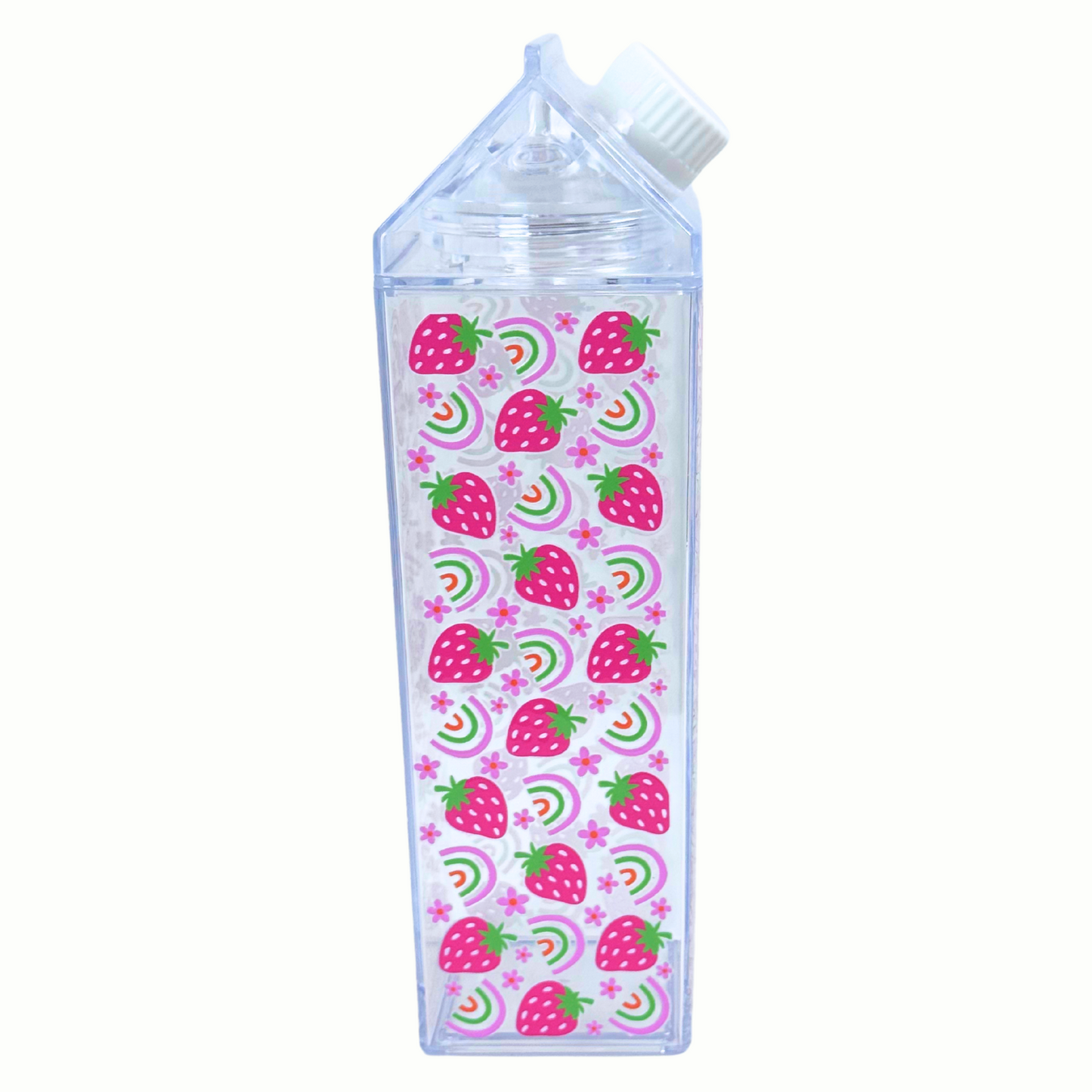 Clear BPA-Free Square Sports Tumbler – 500ml Acrylic Water Bottle, Milk Carton Style
