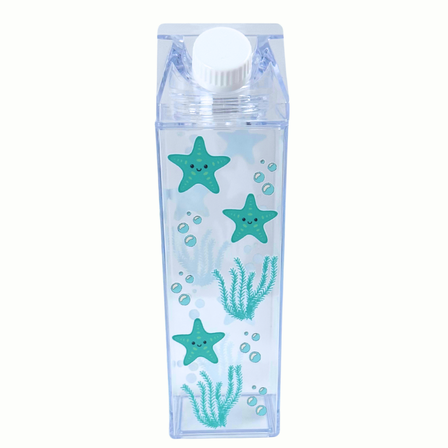 Clear BPA-Free Square Sports Tumbler – 500ml Acrylic Water Bottle, Milk Carton Style