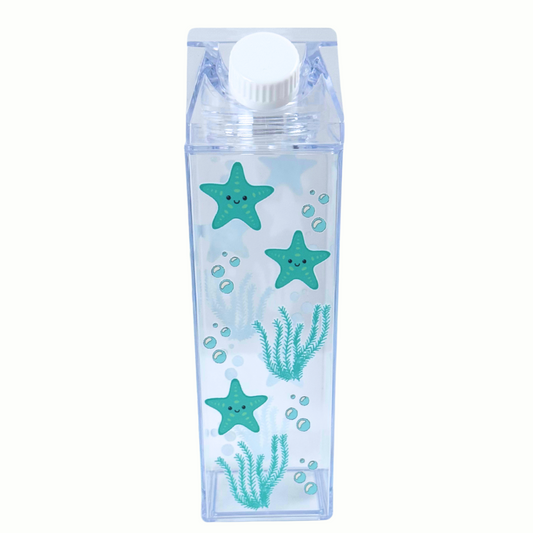 Clear BPA-Free Square Sports Tumbler – 500ml Acrylic Water Bottle, Milk Carton Style