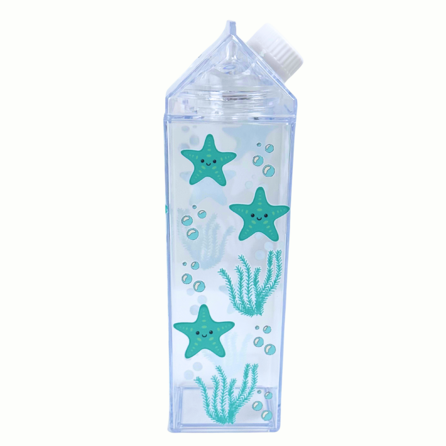 Clear BPA-Free Square Sports Tumbler – 500ml Acrylic Water Bottle, Milk Carton Style