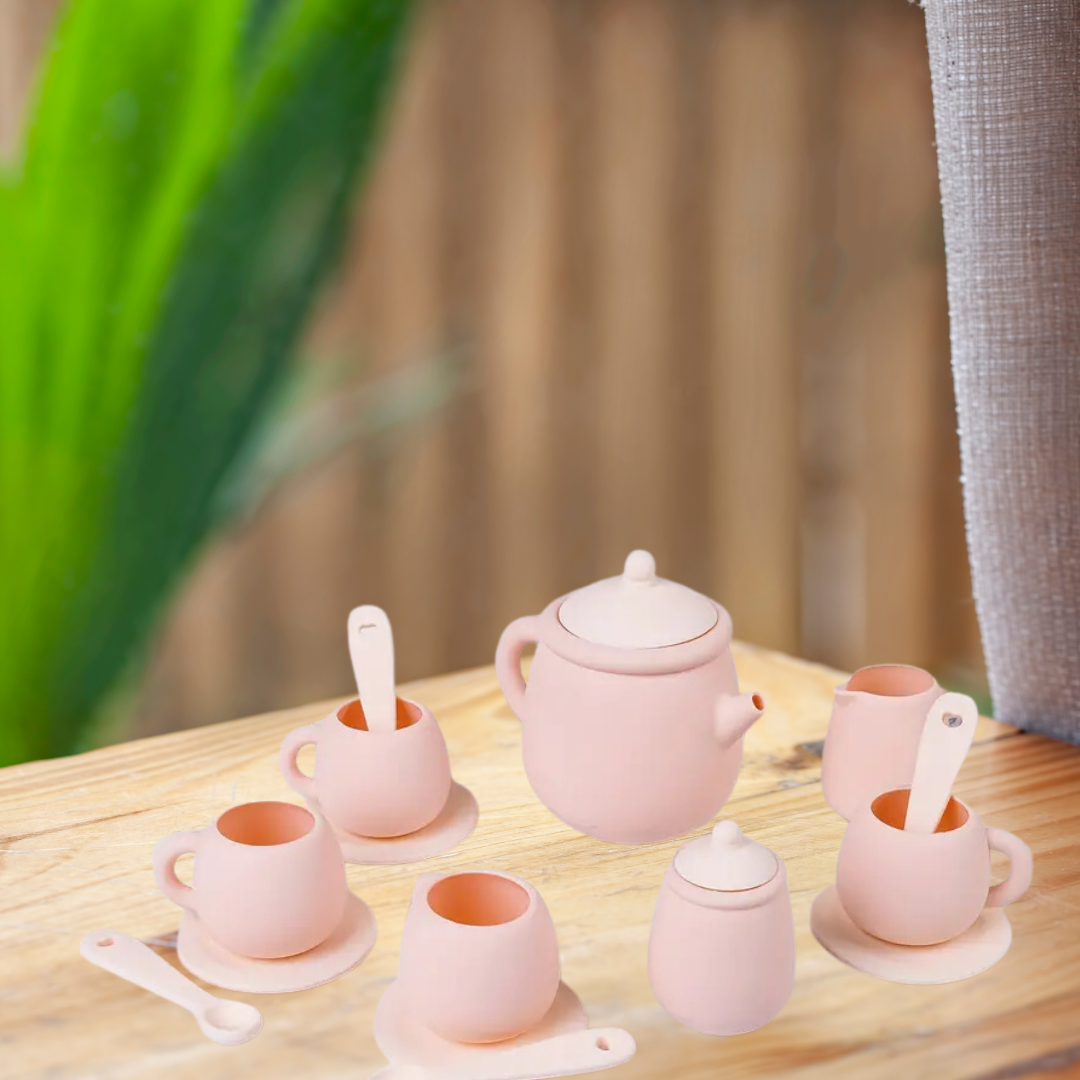 7-Piece Silicone Tea Set - 100% Food Grade, BPA-Free, Soft & Flexible Tableware, Perfect for Christmas, Halloween, Thanksgiving, New Year's & Valentine's Day Gifts