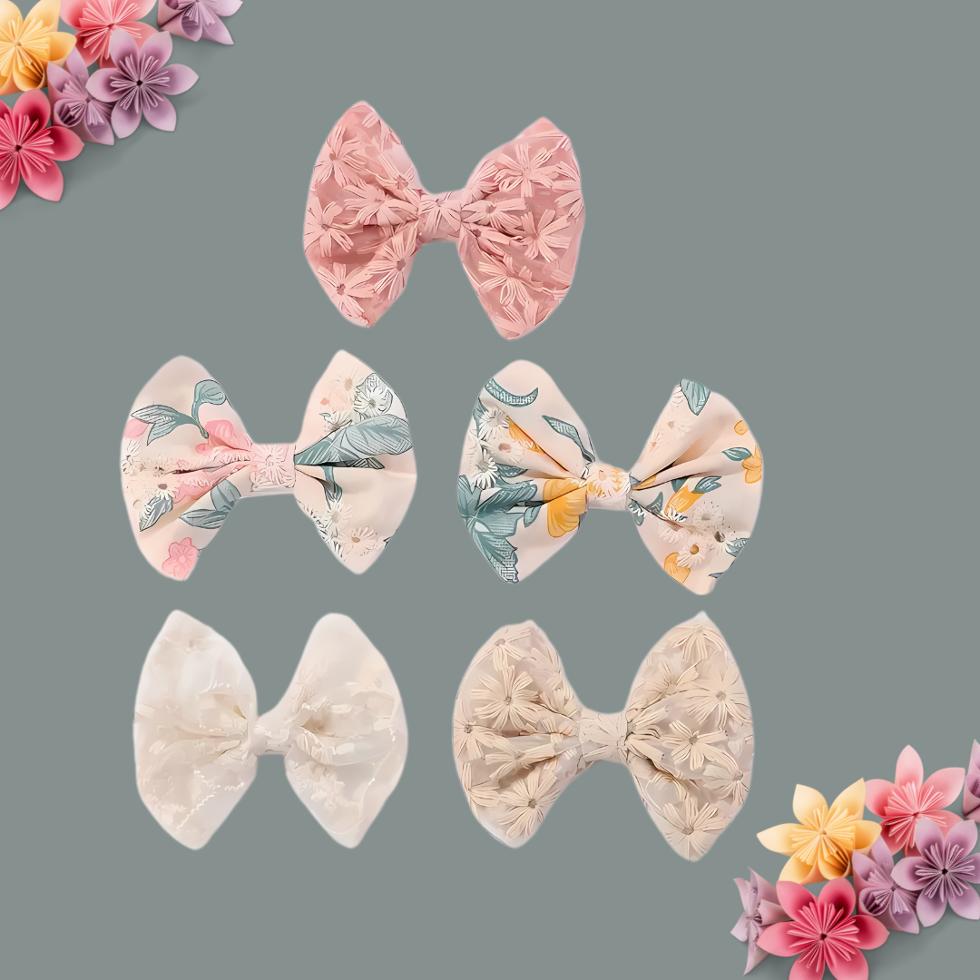 10pcs Cute Lady Hair Clip, Bow Fabric Print Hair Accessories For Baby Girls