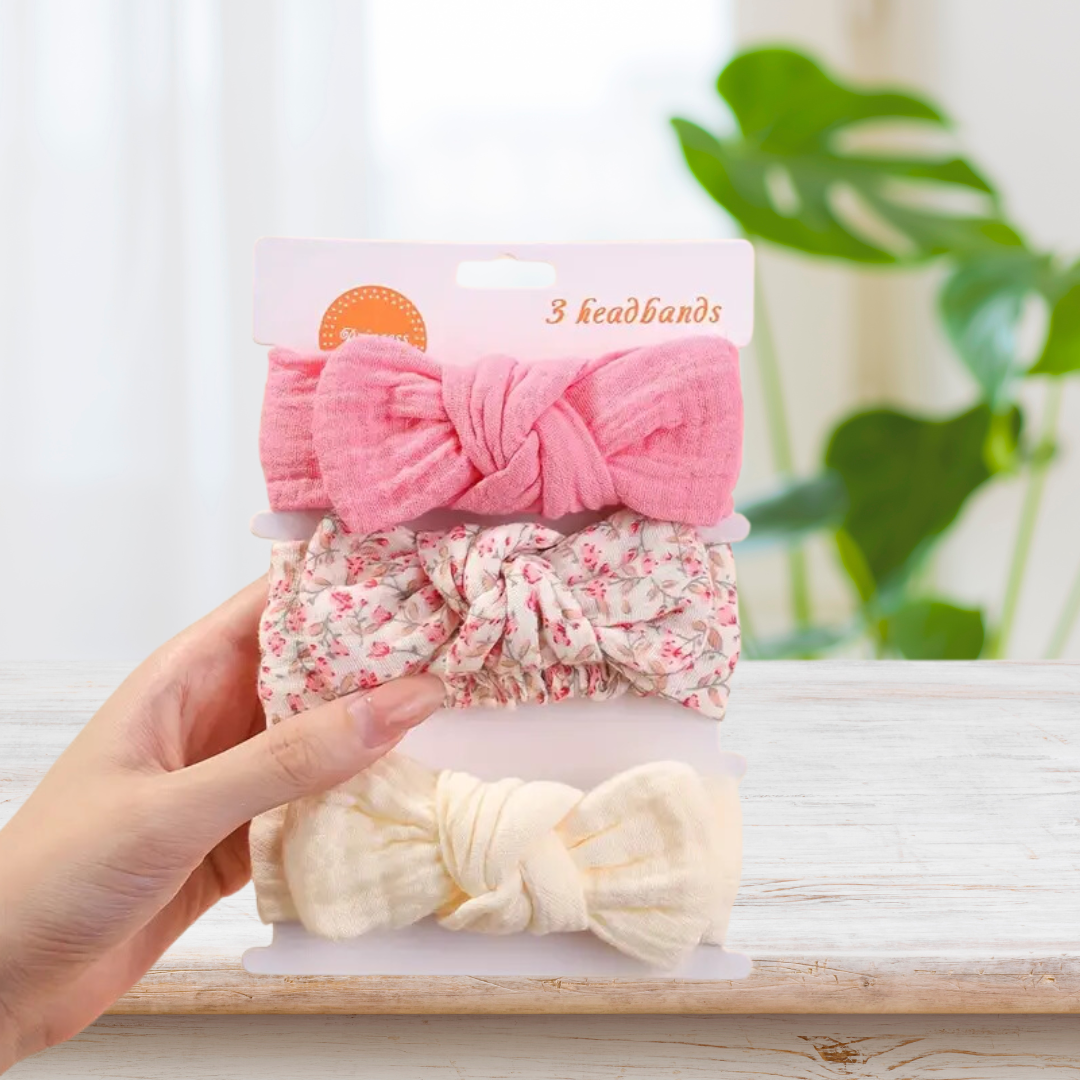 3pcs Cute Bunny Ear Bow Headbands for  baby Girls!