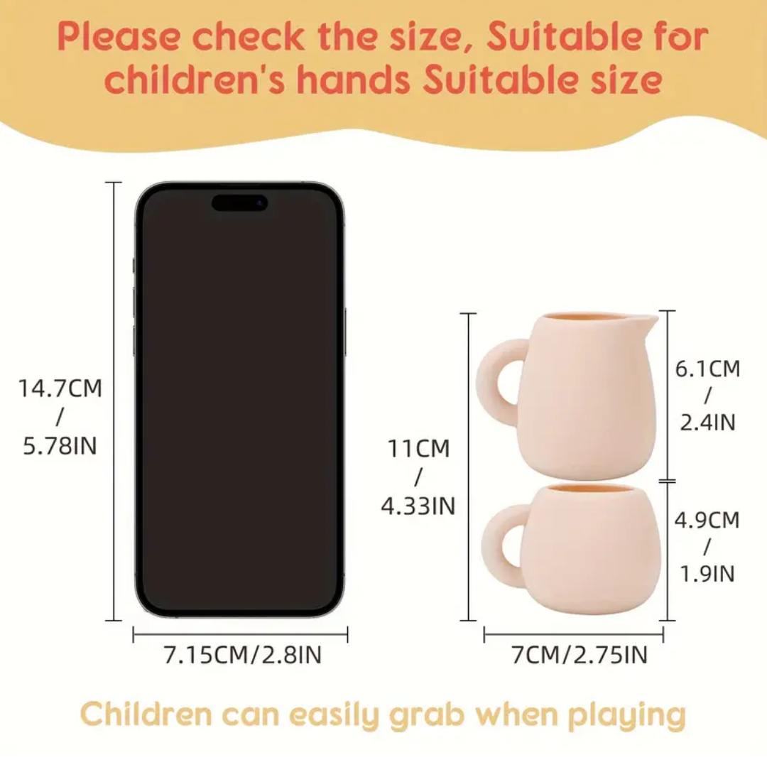 7-Piece Silicone Tea Set - 100% Food Grade, BPA-Free, Soft & Flexible Tableware, Perfect for Christmas, Halloween, Thanksgiving, New Year's & Valentine's Day Gifts