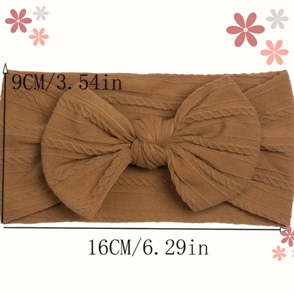 6pcs Cute Bow Hairbands - Baby Girls Elastic Wide-Brimmed Headbands, Soft and Comfortable for Everyday Wear