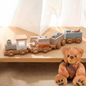 26-Piece Wooden Train and Number Block Set - Educational Stacking and Math Toy for Children Ages 3-6, Early Learning Development Gift