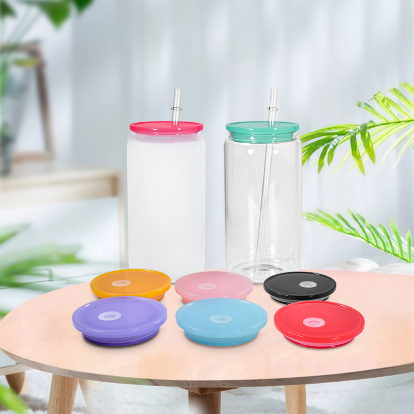 Plastic Lids for 16oz Glass Can