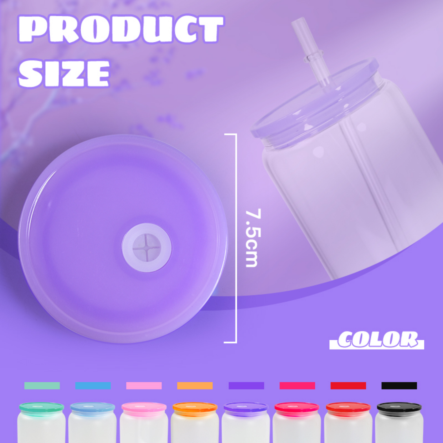 Plastic Lids for 16oz Glass Can