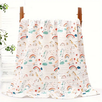 Ultra-Soft 4-Layer Gauze Baby Bath Towel - Super Absorbent & Gentle for Sensitive Skin