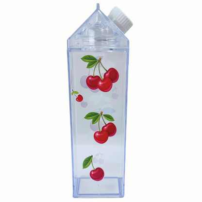 Clear BPA-Free Square Sports Tumbler – 500ml Acrylic Water Bottle, Milk Carton Style