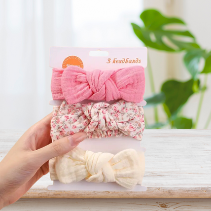 3pcs Cute Bunny Ear Bow Headbands for  baby Girls!
