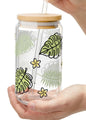 Tumbler with Lid & Straw – Cute Design Iced Coffee 16 oz, Smoothie Cup, Clear Coffee Mug – Perfect Gift for Moms, Birthdays & Holidays,Christmas